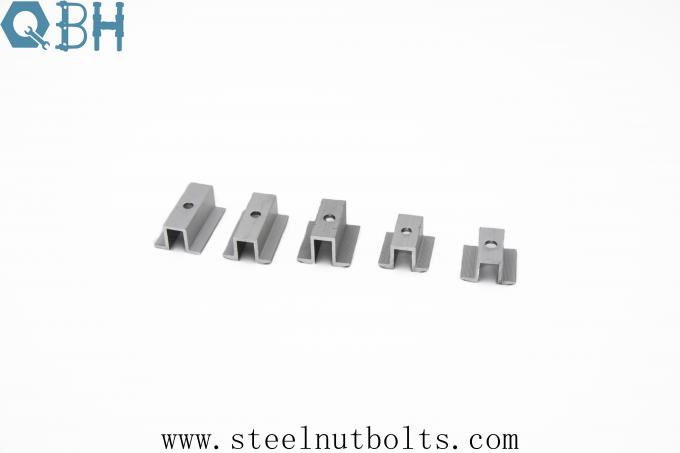 อุตสาหกรรมไฟฟ้าโซลาร์เซลล์ Anodized 6005-T5 Aluminium SUS304 Middle Clamp 1