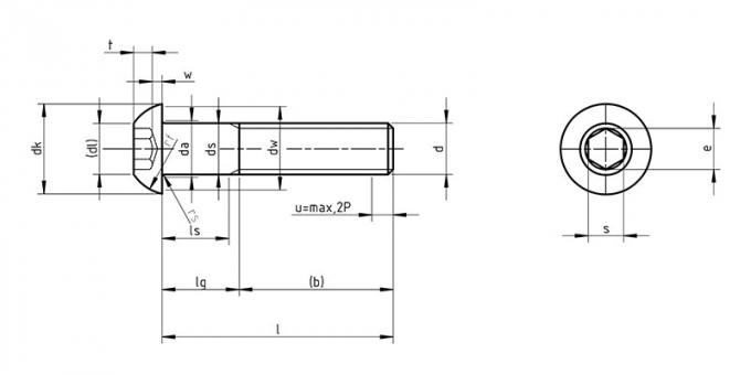 สกรูหัวจมหกเหลี่ยมเมตริก ISO 7380 8.8 10.9 Steel 0