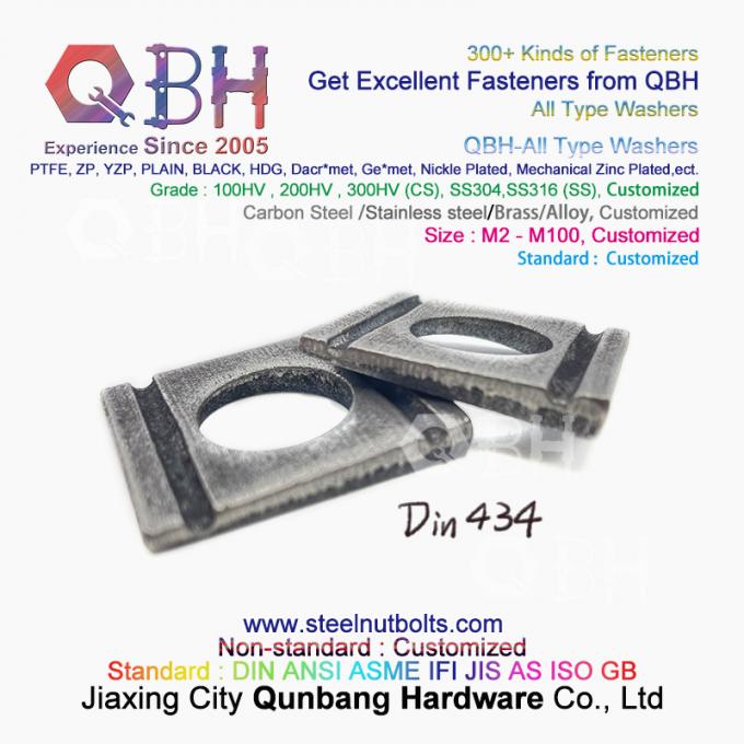 QBH DIN127 F959 DIN434 DIN436 NFE25-511 สปริง Taper Grounding Serrated Double พับล็อคตัวเองล็อคเครื่องซักผ้า 6