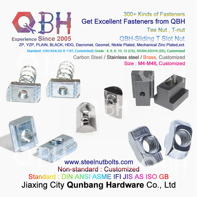 QBH 4040 Series อลูมิเนียมอัลลอยด์โปรไฟล์ค้อนเลื่อน T Slot Nuts 3